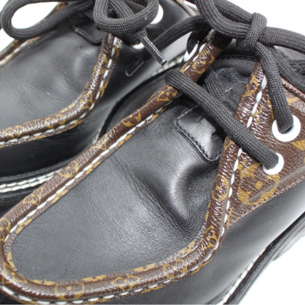 LOUIS VUITTON Beaubourg Open Back Derby Platform Clogs Shoes Sz 36 - Picture 3 of 7